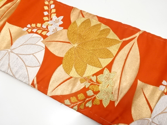JAPANESE KIMONO / ANTIQUE NAGOYA OBI / SILK / WOVEN PAULOWNIA